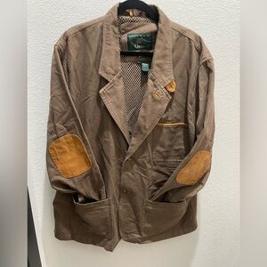 Orvis Men's Field Jacket XL in Brown with Tan Patches